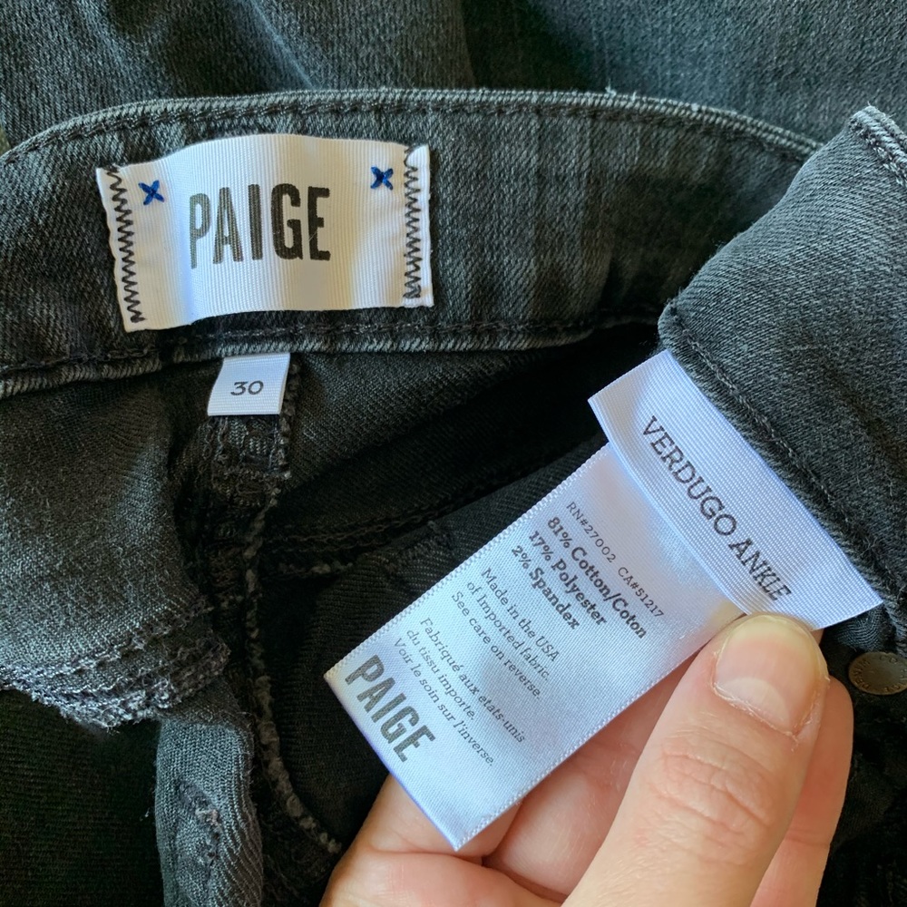 PAIGE 🖤 verdugo skinny ankle jeans vintage black